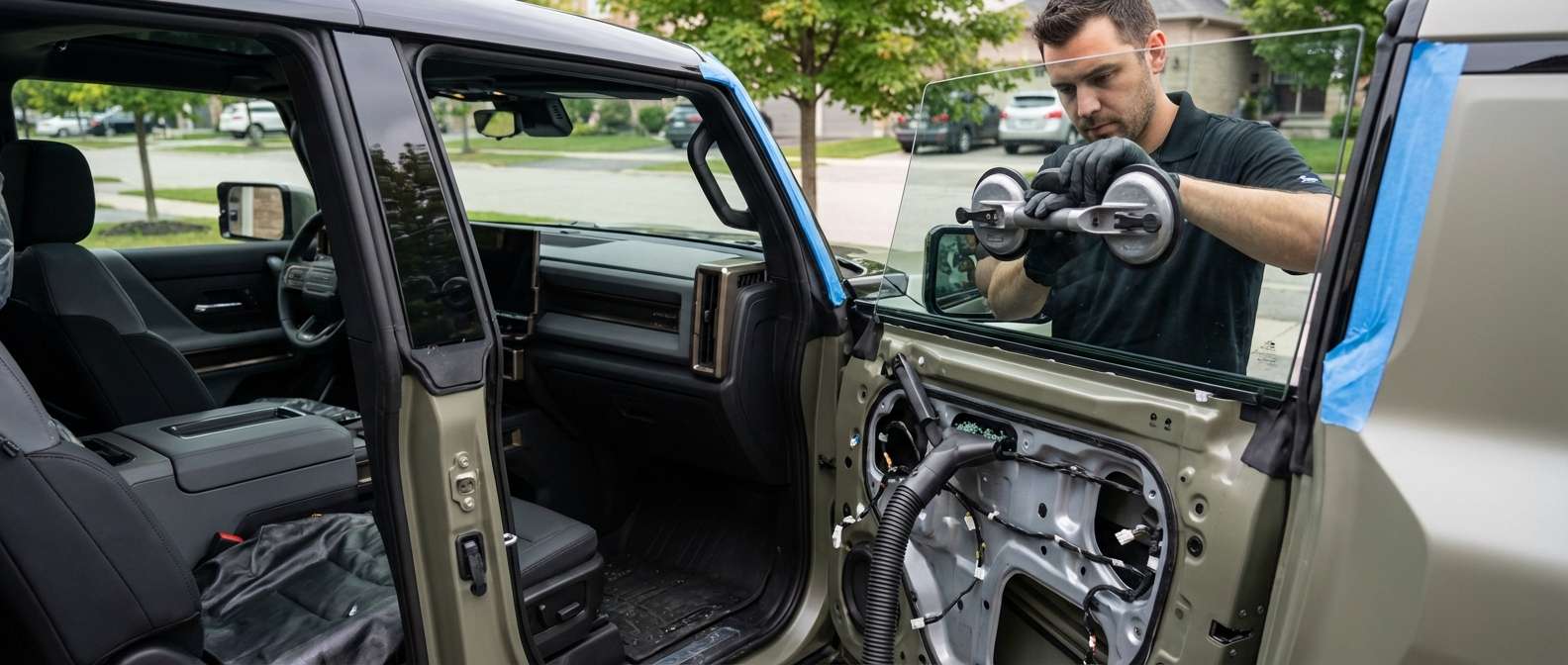 Door Glass Replacement for GMC Hummer EV (Pickup/SUV) 2022-2027 by Alexwindshield