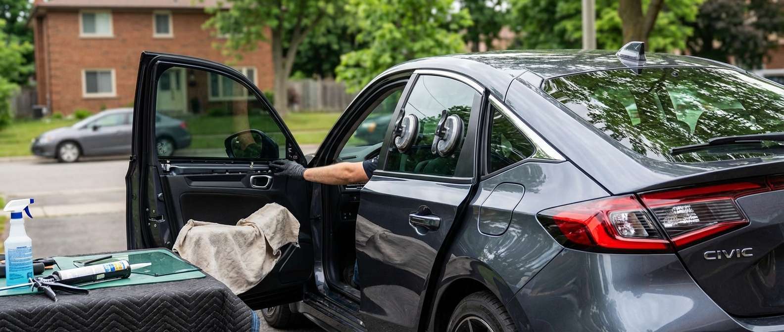 Door Glass Replacement for Honda Civic 2022-2027 by Alexwindshield