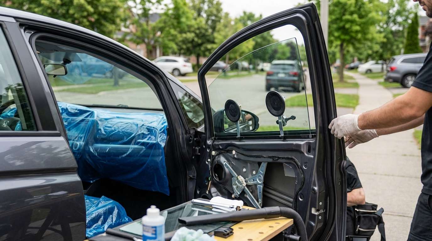 Door Glass Replacement for Honda Fit 2007-2020 by Alexwindshield