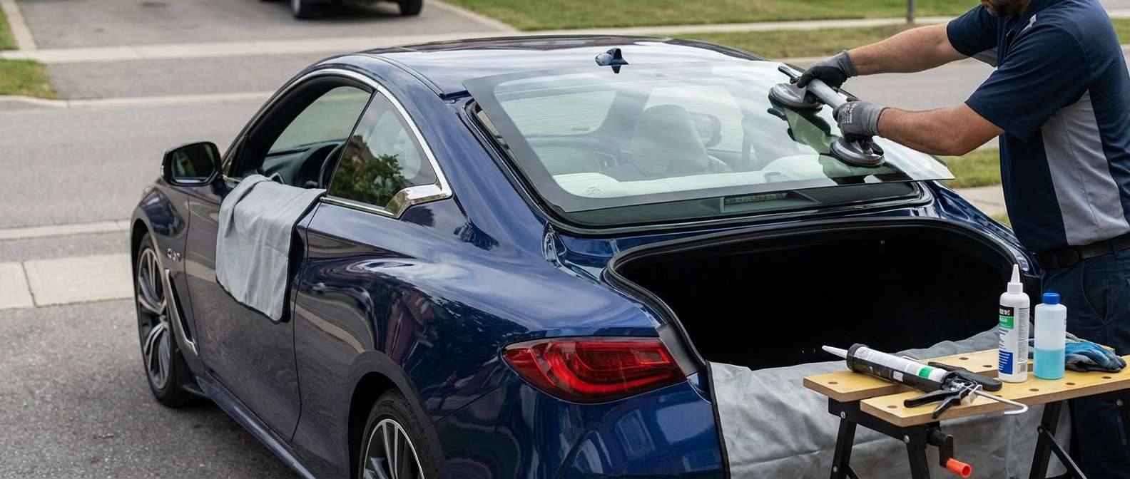 Back Glass Replacement for Infiniti Q60 2017-2022 by Alexwindshield