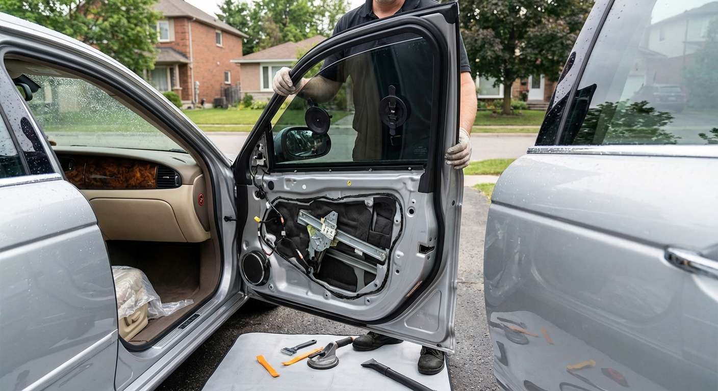 Door Glass Replacement for Jaguar XJ 2004-2009 by Alexwindshield