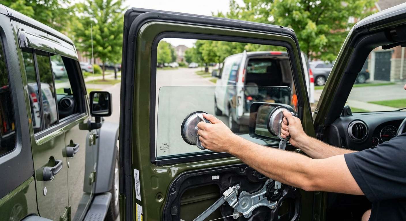 Door Glass Replacement for Jeep Wrangler 2007-2018 (JK) by Alexwindshield