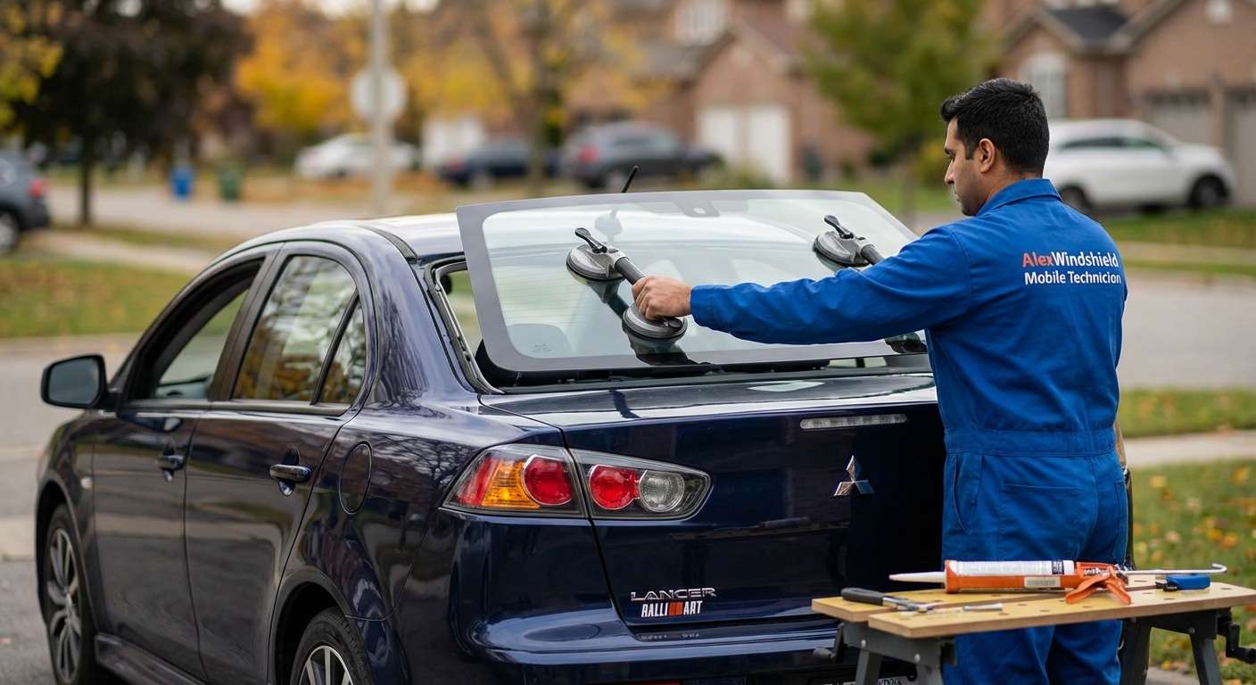 Back Glass Replacement for Mitsubishi Lancer 2008-2017 by Alexwindshield