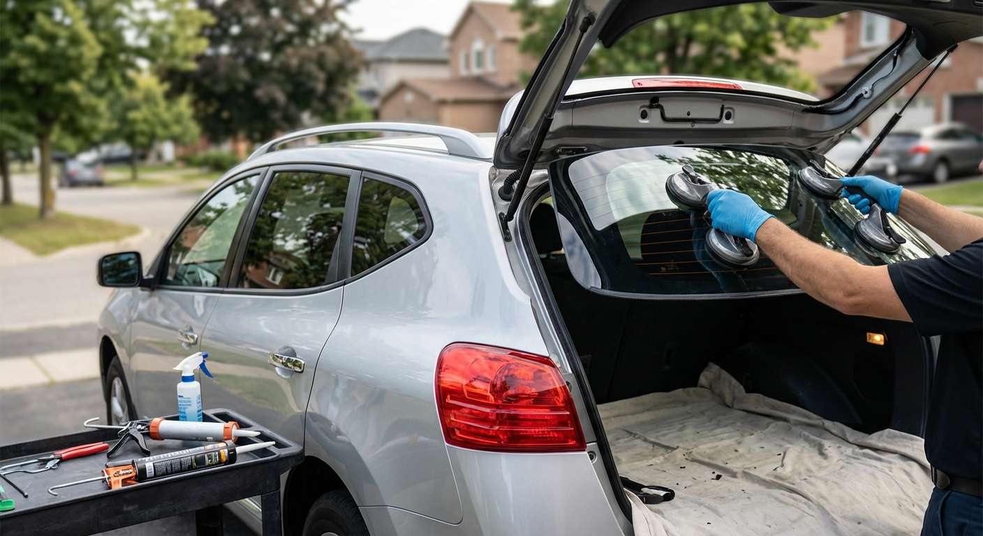 Back Glass Replacement for Nissan Rogue 2008-2013 by Alexwindshield