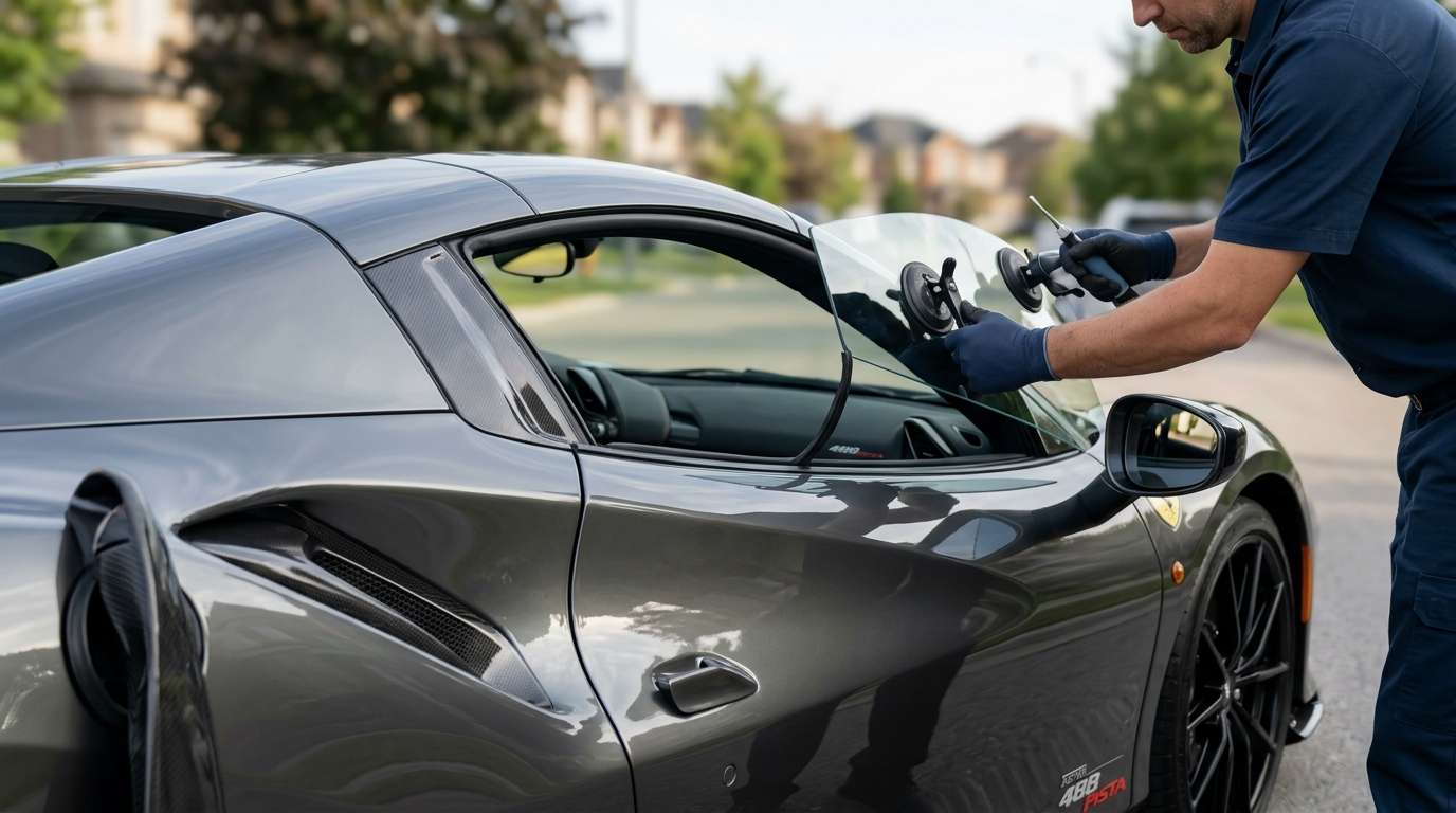 Vent Glass Replacement for Ferrari 488 GTB / Spider / Pista 2015-2020 by Alexwindshield