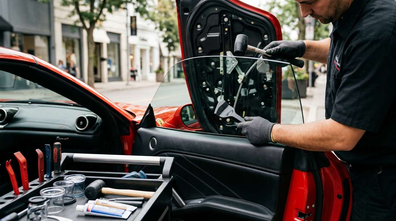 Door Glass Replacement for Ferrari California / California T 2008-2017 by Alexwindshield