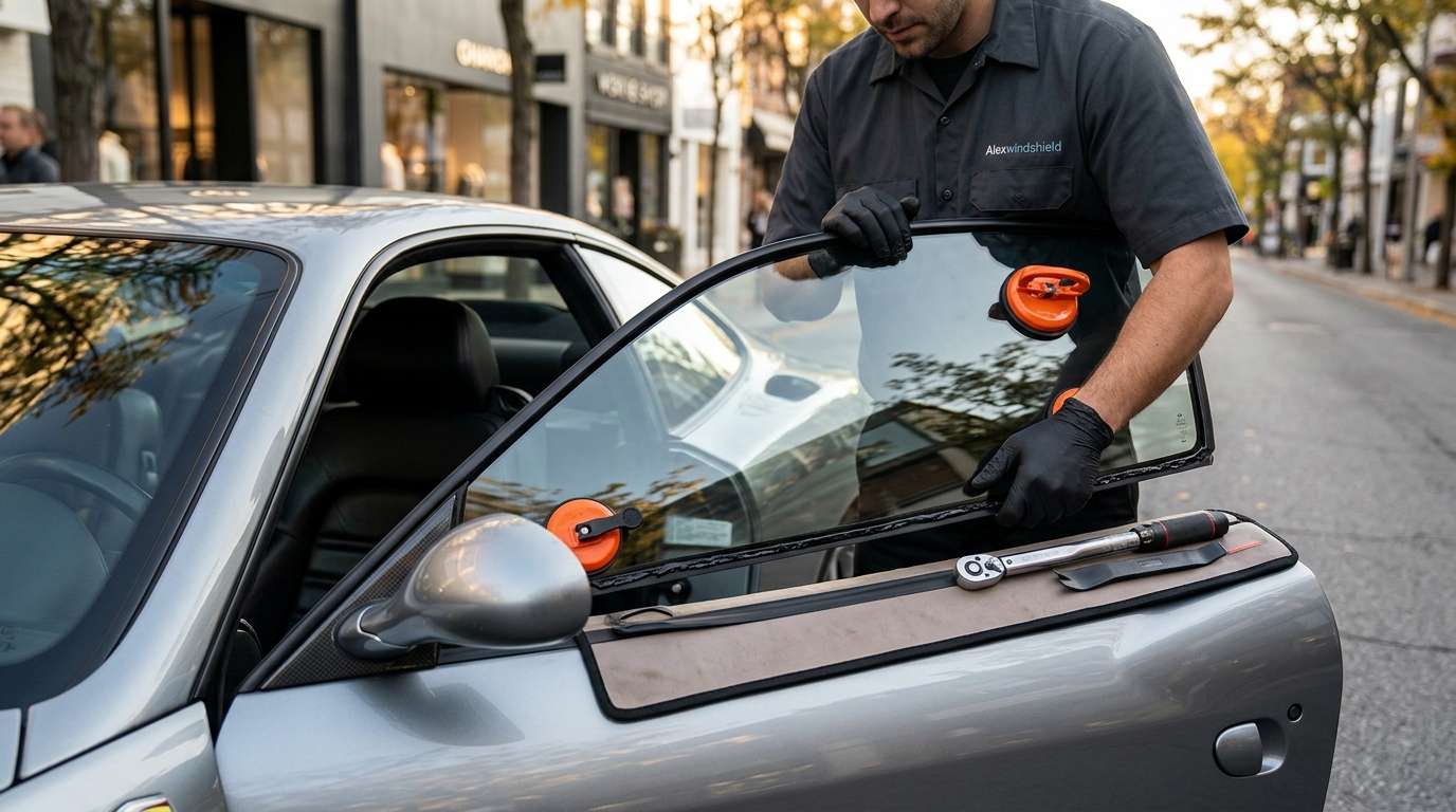 Door Glass Replacement for Ferrari 575M Maranello / Superamerica 2002-2006 by Alexwindshield