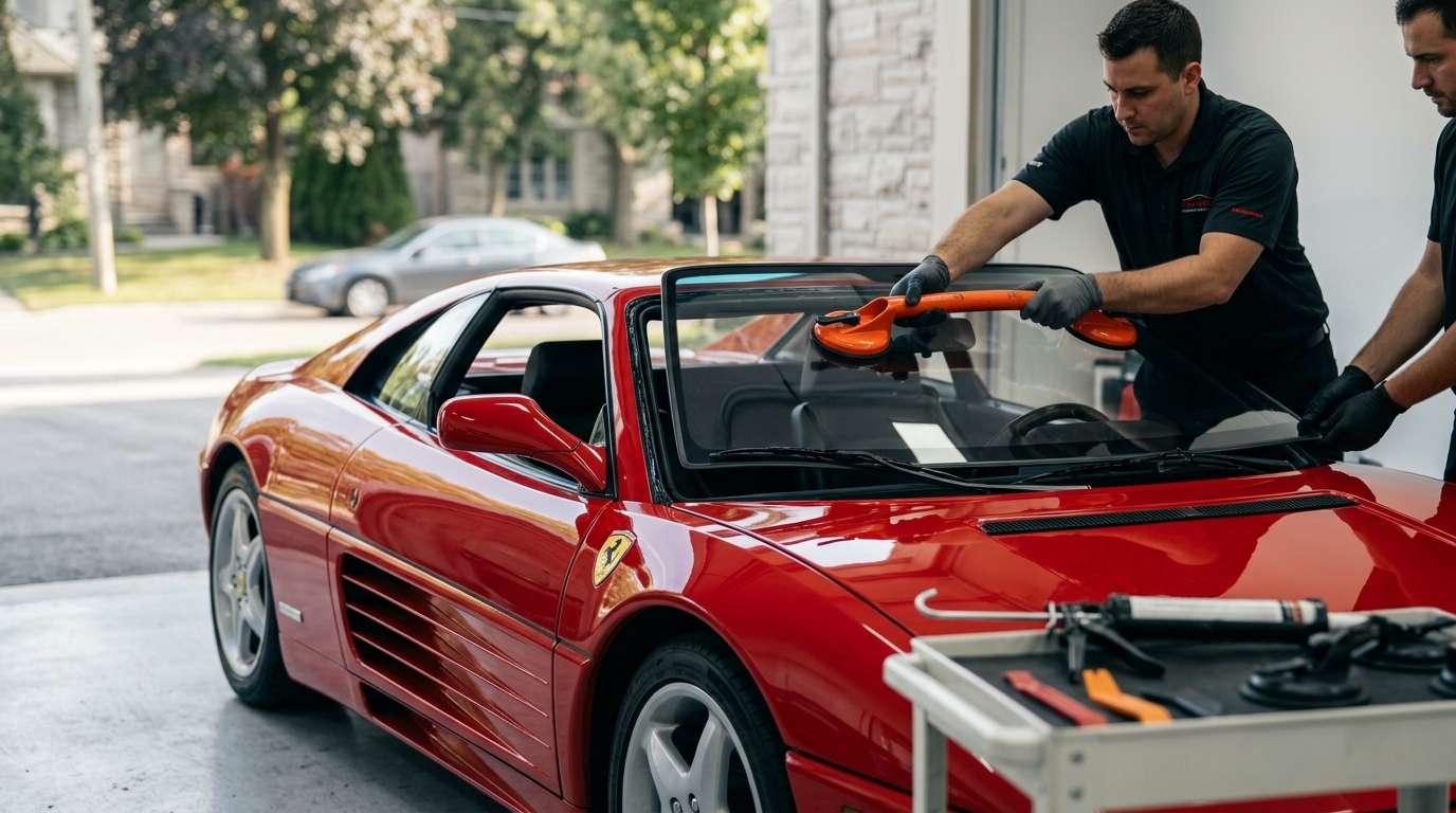 Windshield Replacement for Ferrari 348 TB / TS / Spider 1989-1995 by Alexwindshield