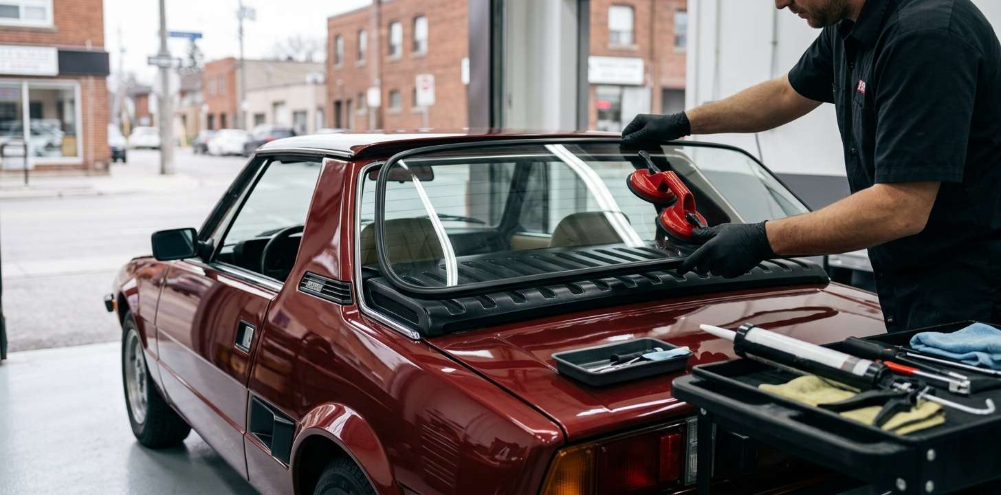 Back Glass Replacement for Fiat X1/9 1972-1989 by Alexwindshield