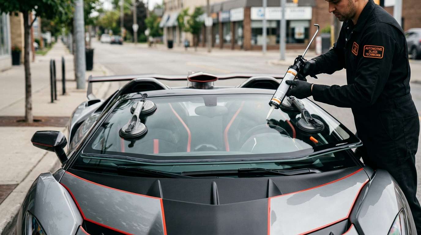 Windshield Replacement for Lamborghini Veneno / Roadster 2013-2014 by Alexwindshield