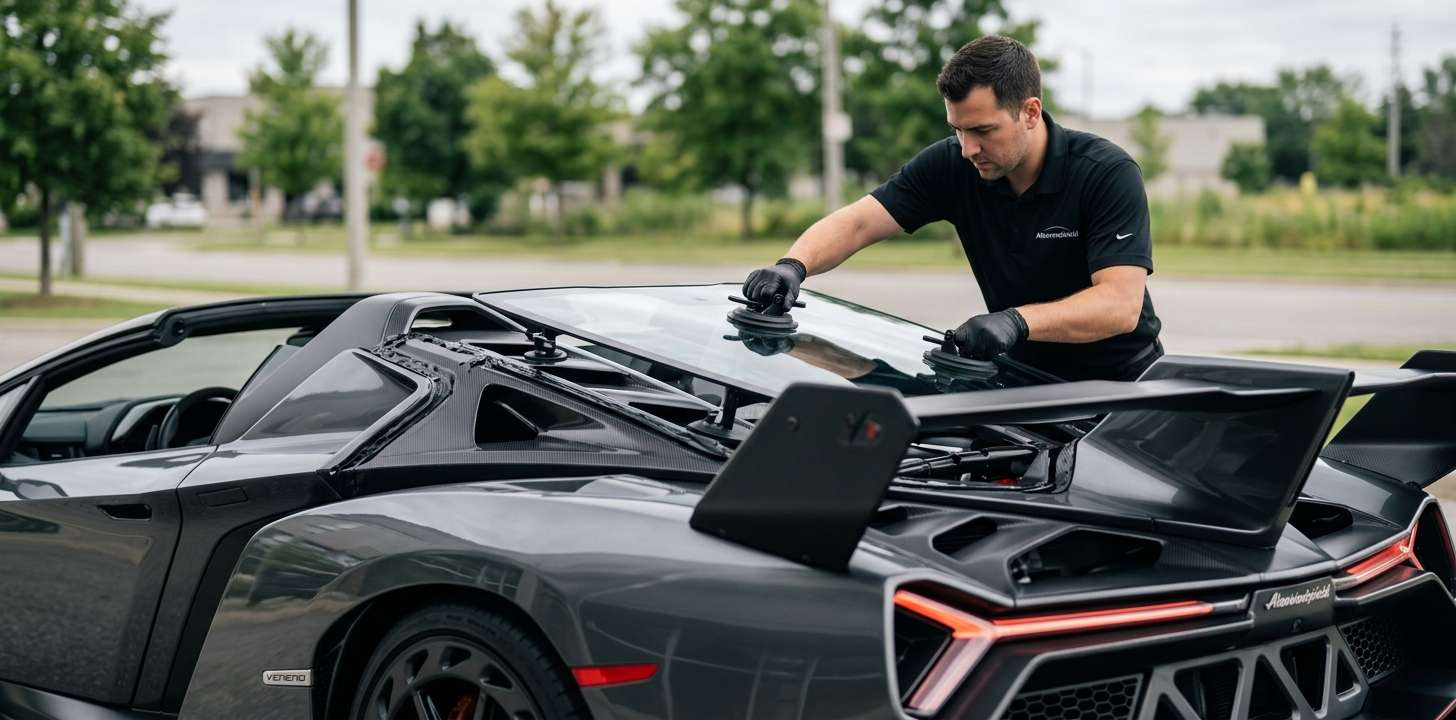 Back Glass Replacement for Lamborghini Veneno / Roadster 2013-2014 by Alexwindshield