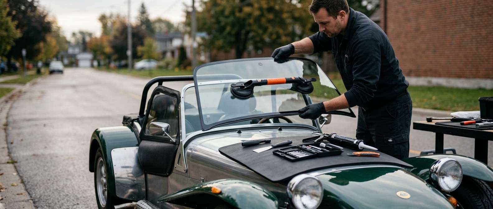 Windshield Replacement for Lotus Seven 1957-1973 by Alexwindshield