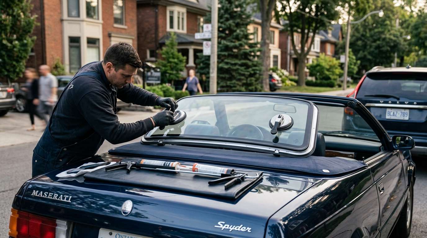 Back Glass Replacement for Maserati Spyder (Biturbo Era) 1984-1994 by Alexwindshield
