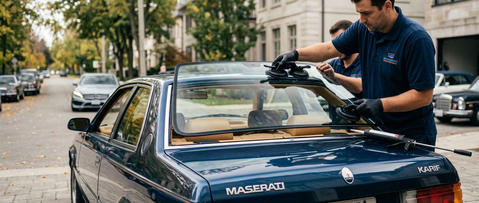 Back Glass Replacement for Maserati Karif 1988-1991 by Alexwindshield
