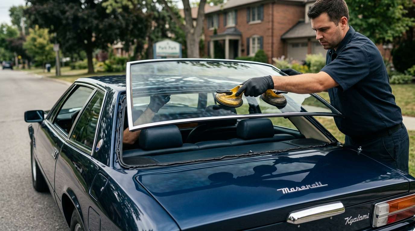 Back Glass Replacement for Maserati Kyalami 1976-1983 by Alexwindshield