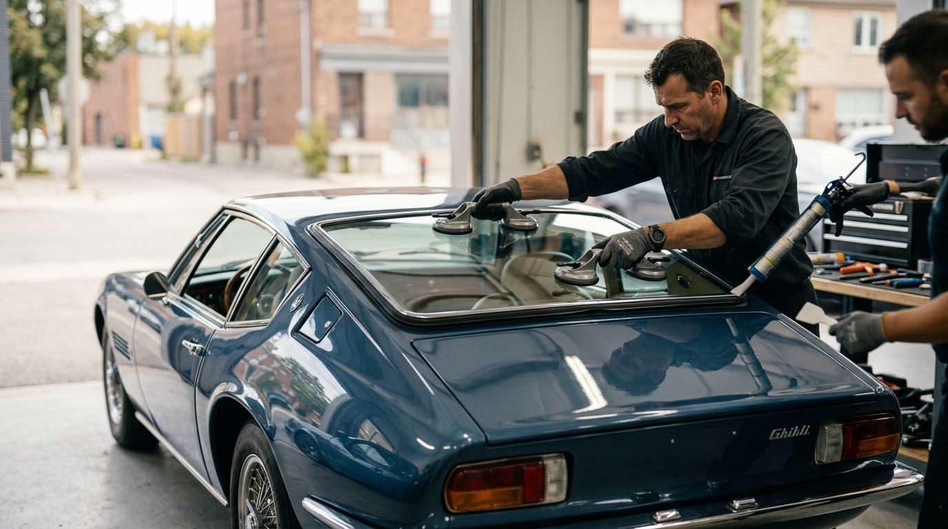 Back Glass Replacement for Maserati Ghibli 1967-1973 by Alexwindshield