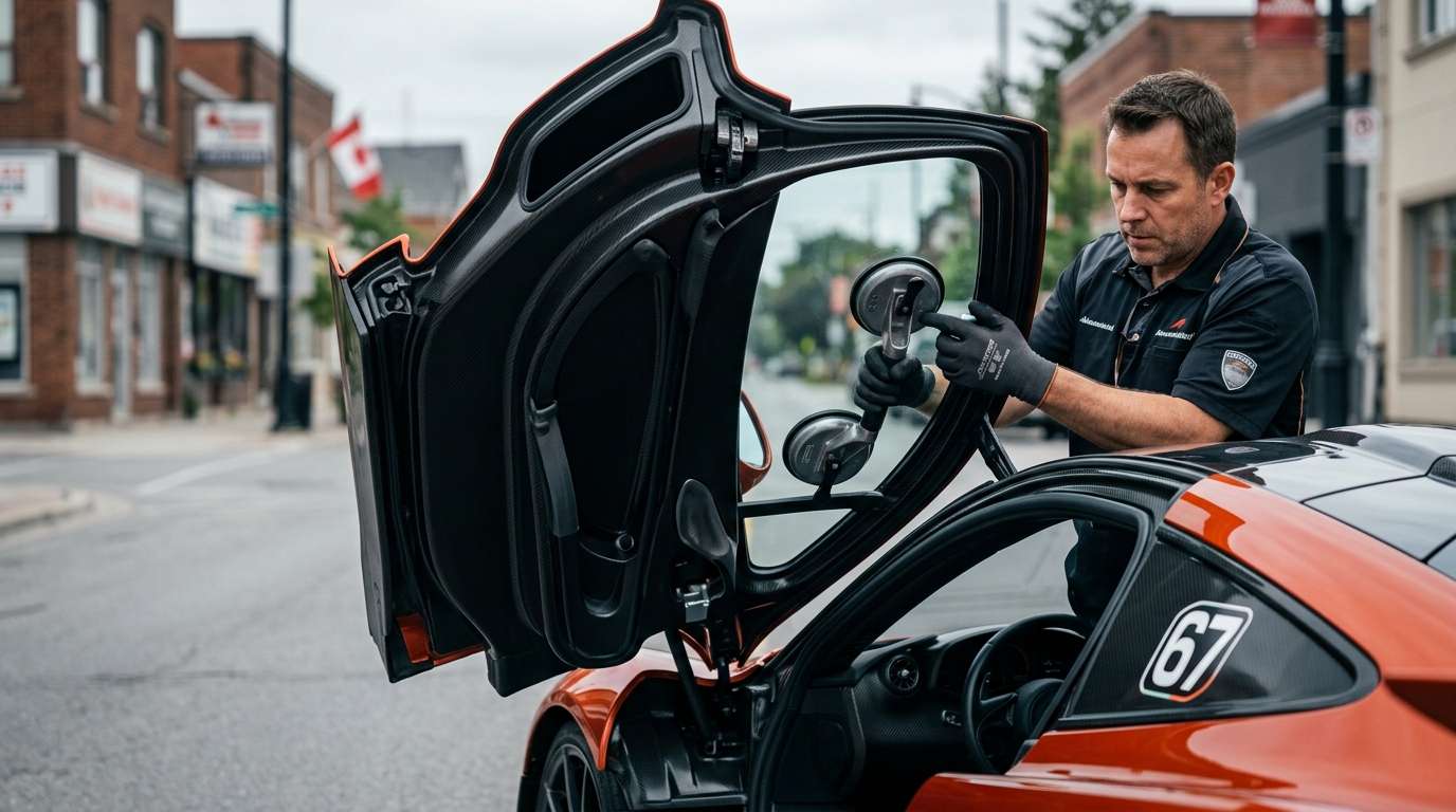 Door Glass Replacement for McLaren P1 / P1 GTR 2013-2015 by Alexwindshield