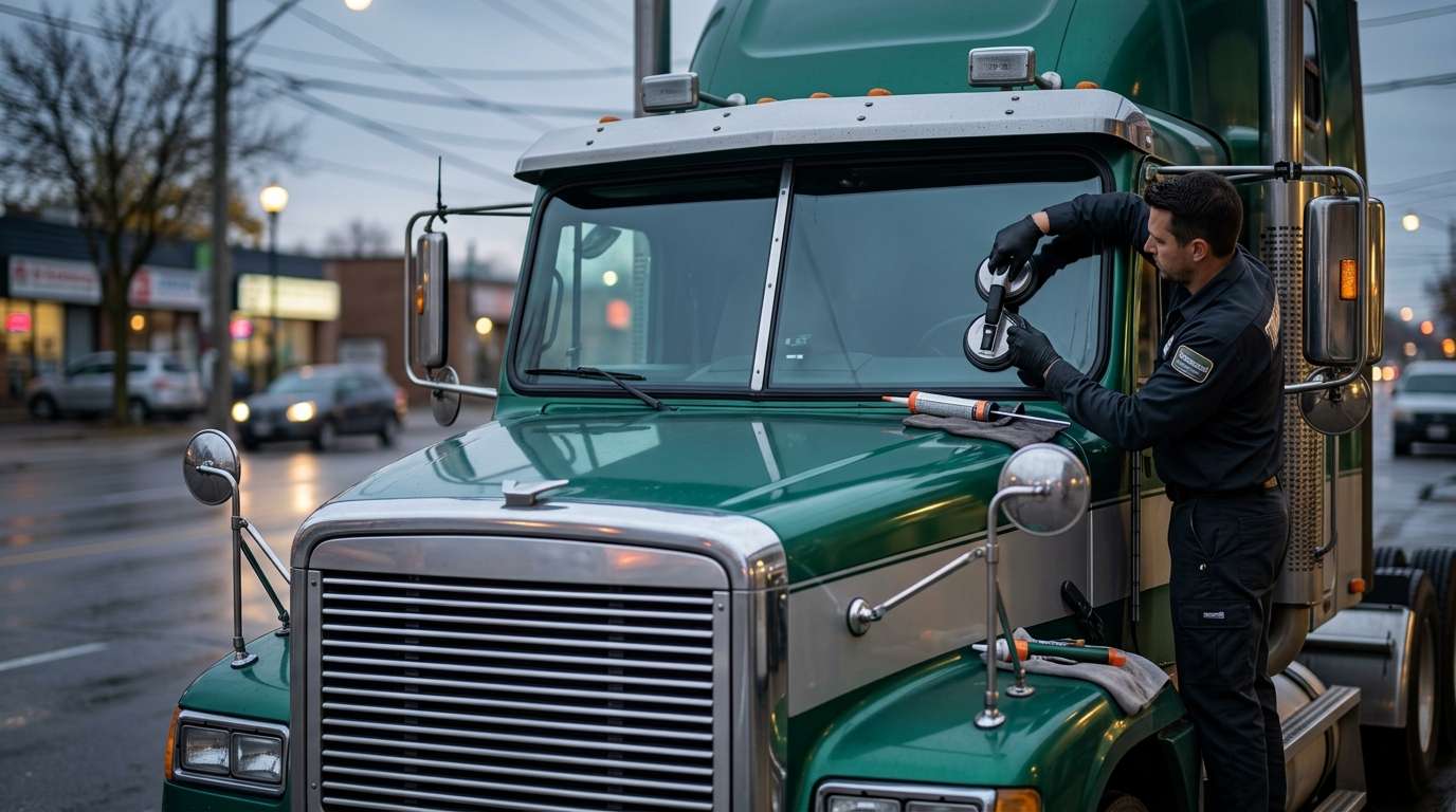 Windshield Replacement for Freightliner FLD 112 1987-2003 by Alexwindshield
