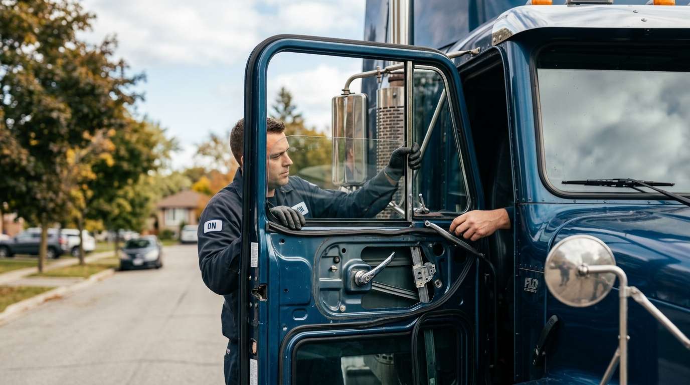 Door Glass Replacement for Freightliner FLD 112 1987-2003 by Alexwindshield