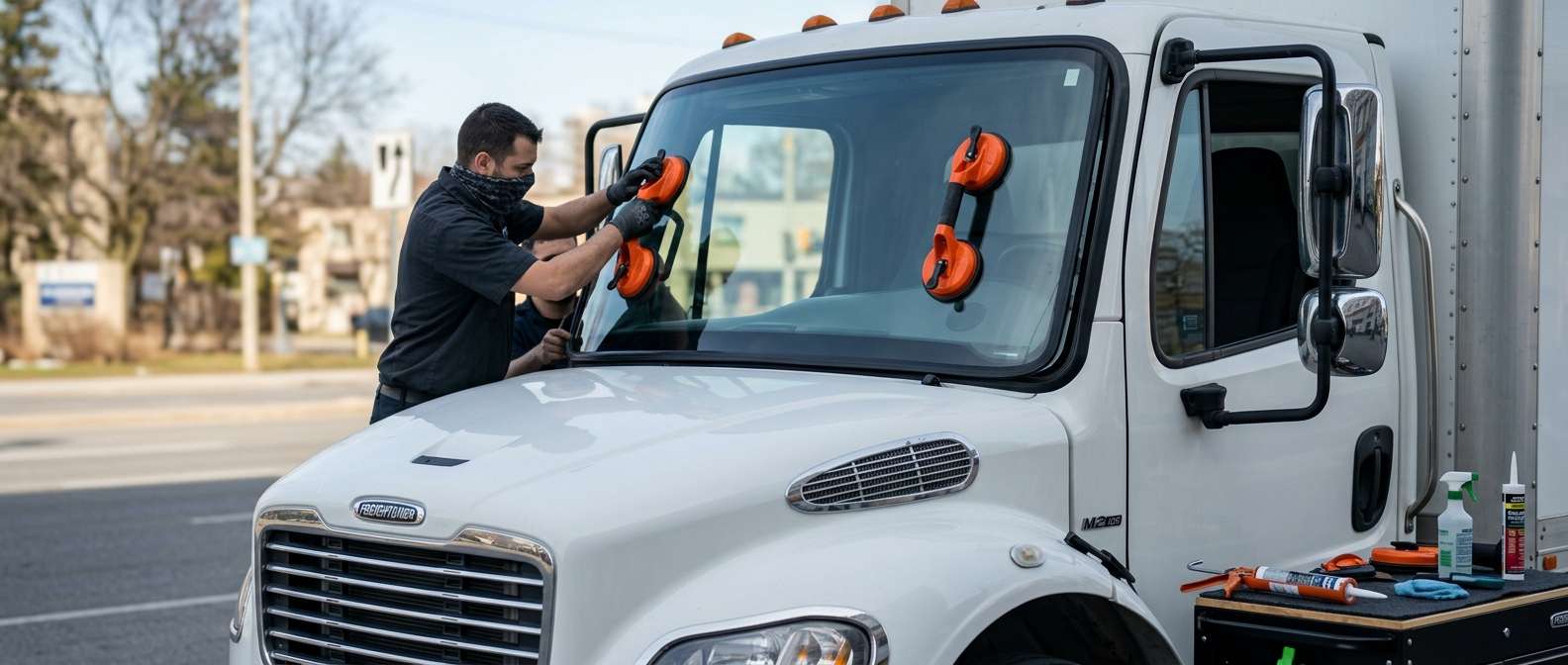 Windshield Replacement for Freightliner M2 106 2003-2025 by Alexwindshield