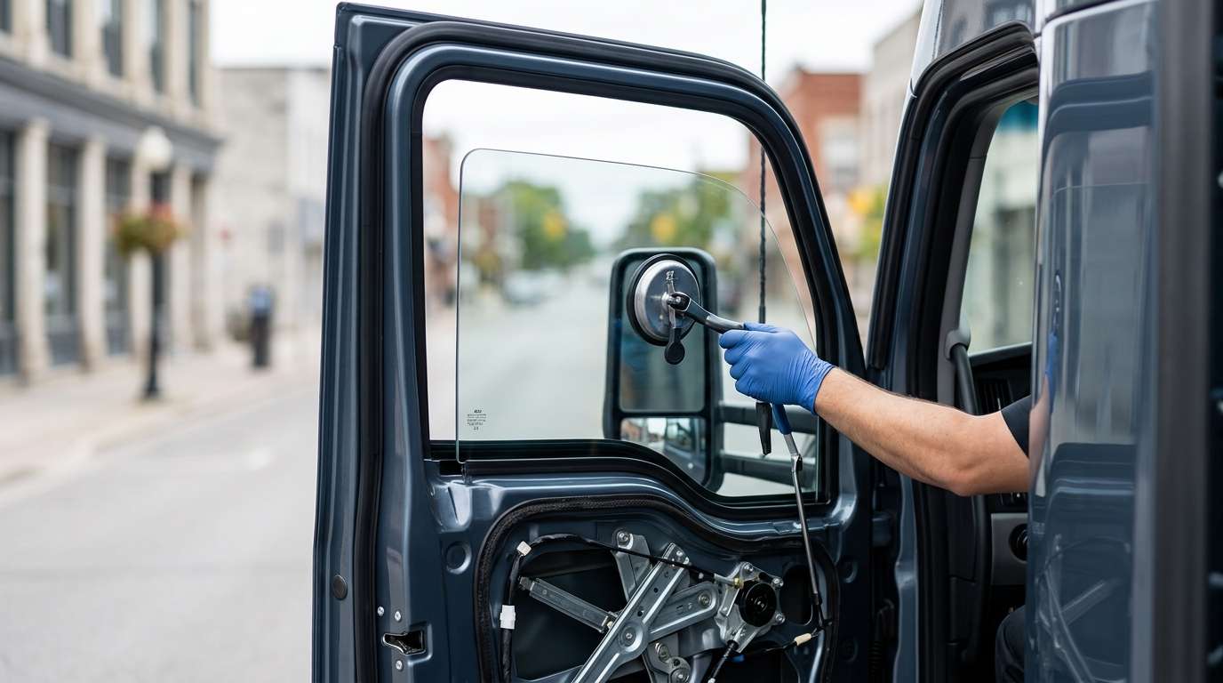 Door Glass Replacement for Kenworth T680E 2021-2025 by Alexwindshield