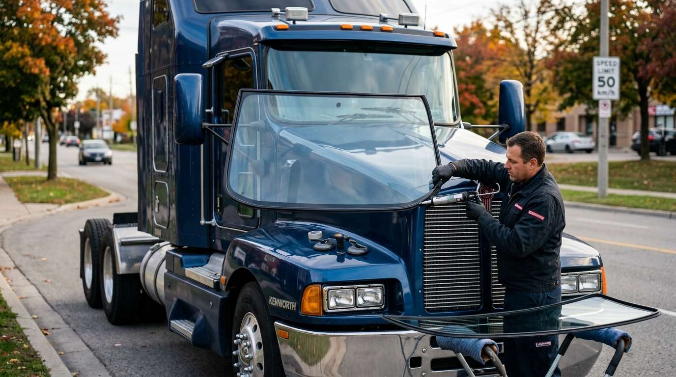 Windshield Replacement for Kenworth T600 1985-2011 by Alexwindshield