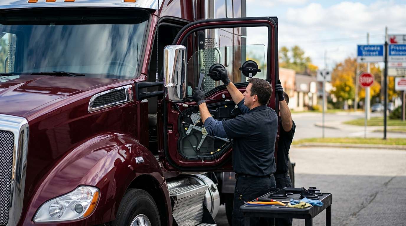 Door Glass Replacement for Kenworth T610 2019-2025 by Alexwindshield