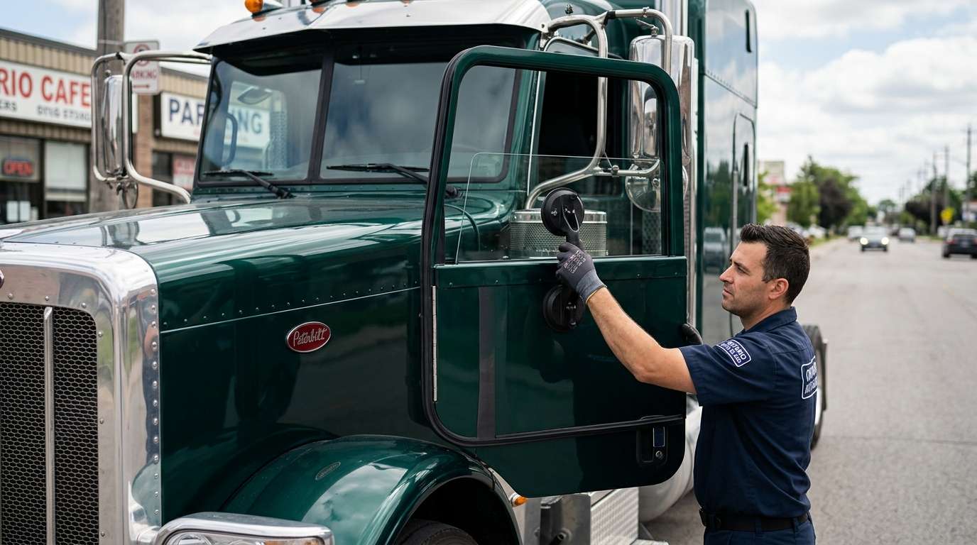 Door Glass Replacement for Peterbilt 589 2023-2025 by Alexwindshield